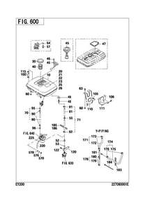Fuel,lubricant Group Diagram and Parts List for EY200BC0500 EY200 Subaru Engine