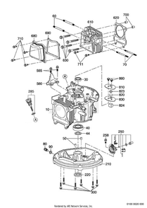 100 Crankcase Diagram and Parts List for EA175V50140  Subaru Engine