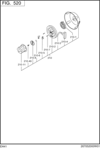 Cooling,starting Diagram and Parts List for EH410D65543 EH410 Subaru Engine