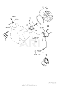 700 Electric Device Diagram and Parts List for EX170D00170  Subaru Engine