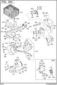 Intake Exhaust Diagram and Parts List for EX170D40022 EX170 Subaru Engine