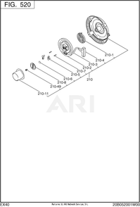 520 Cooling And Starting Diagram and Parts List for EX400D51011  Subaru Engine