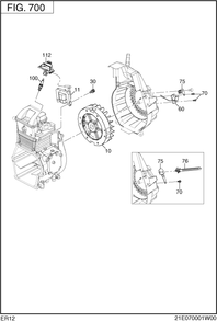Electric Device Group Diagram and Parts List for ER120D41000 ER120 Subaru Engine