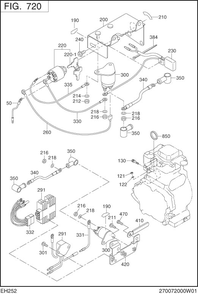 Electric Device Diagram and Parts List for EH252DS7250 EH252 Subaru Engine
