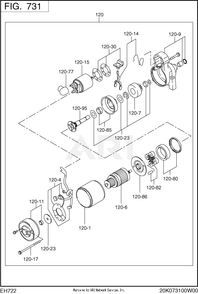 731 Electric Device Diagram and Parts List for EH722DS5171  Subaru Engine