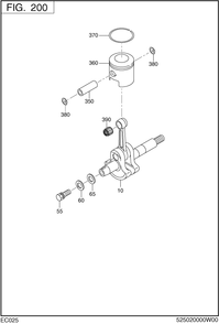 Crankshaft,piston Diagram and Parts List for EC025GR5108 EC025 Subaru Engine