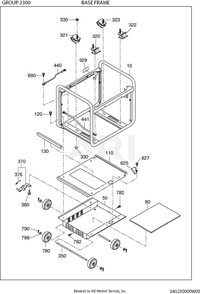 2300 Base Frame Diagram and Parts List for RAS28023030  Subaru Generator