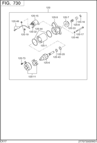 Electric Device Diagram and Parts List for EX170DS5080 EX170 Subaru Engine