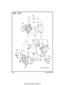 100 Crankcase Diagram and Parts List for EX210D50172  Subaru Engine