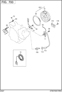 Electric Device Diagram and Parts List for EX270D10240 EX270 Subaru Engine