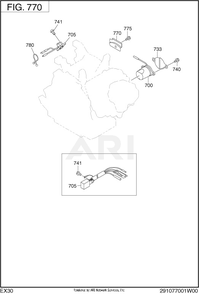 770 Electric Device Diagram and Parts List for EX300D520X2  Subaru Engine