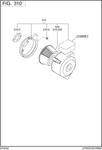 Intake Exhaust Diagram and Parts List for EH252D27031 EH252 Subaru Engine
