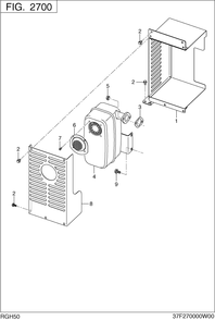 Muffler Diagram and Parts List for RGH50052000 RGH5000 Subaru Generator