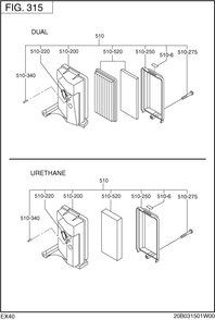 Intake,exhaust Diagram and Parts List for EX400DS2160 EX400 Subaru Engine