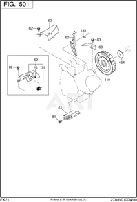 500 Cooling And Starting Diagram and Parts List for EX210DS2182  Subaru Engine