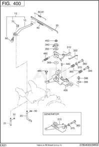 400 Governor Diagram and Parts List for EX210DM2410  Subaru Engine