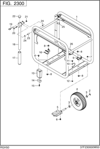 Pipe Frame Diagram and Parts List for RGH50052000 RGH5000 Subaru Generator