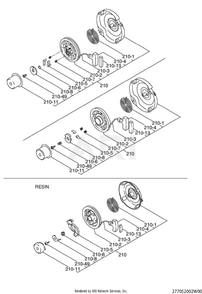 520 Cooling And Starting Diagram and Parts List for EX170D00170  Subaru Engine