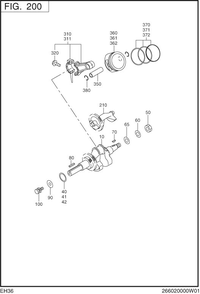 Crankshaft,piston Group Diagram and Parts List for EH360D61011 EH360 Subaru Engine