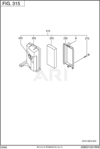 315 Intake Diagram and Parts List for RLE75053511  Subaru Generator