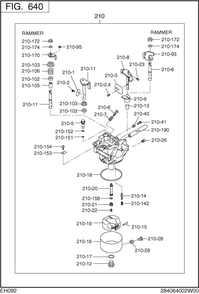 Fuel Lubricant Diagram and Parts List for EH092D40040 EH092 Subaru Engine