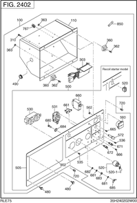Control Box Diagram and Parts List for RLE75016001 RGX7500 Subaru Generator