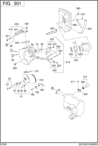 Intake Exhaust Diagram and Parts List for EX300DS2070 EX300 Subaru Engine