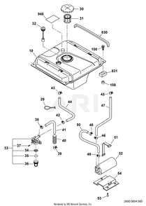 2600 Fuel Tank Diagram and Parts List for RAS43023514  Subaru Generator