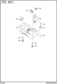 Fuel Diagram and Parts List for EC025GR5108 EC025 Subaru Engine