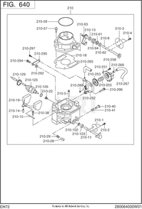 640 Carburetor Diagram and Parts List for EH722DS0441  Subaru Engine