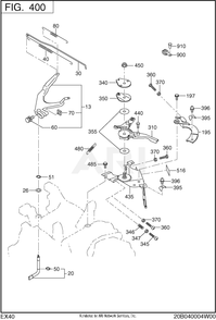400 Governor Diagram and Parts List for EX400DM5030  Subaru Engine