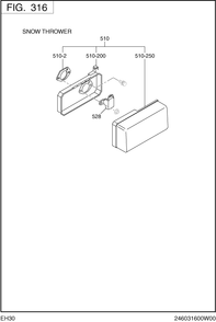 Intake Exhaust Diagram and Parts List for EH300DS7340 EH300 Subaru Engine