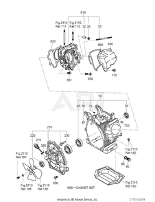 100 Crankcase Diagram and Parts List for RAS28017010  Subaru Generator