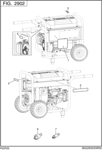 Accessories Label Diagram and Parts List for RGR35052000 SGX3500 Subaru Generator