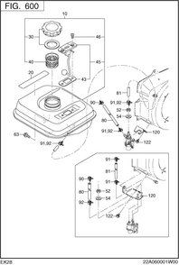 Part Location Diagram of 21J-69910-01 Subaru Fuel Tank Cap Cp