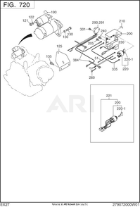 720 Electric Device Diagram and Parts List for EX300DS5030  Subaru Engine
