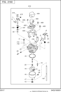 2160 Engine Diagram and Parts List for RAS28023010  Subaru Generator