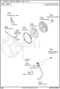 700 Electric Device Diagram and Parts List for EX400DS5231  Subaru Engine