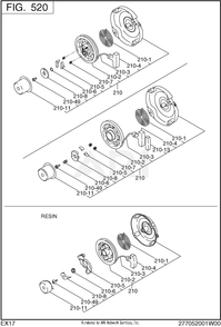 520 Cooling And Starting Diagram and Parts List for 170DST030  Subaru Engine