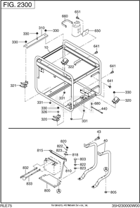 Part Location Diagram of 35G-66001-02 Subaru Bracket Cp Rgx 6500, 7500 (Recoil)