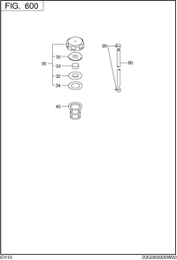 Fuel Lubricant Diagram and Parts List for EH100F47020 EH100 Subaru Engine