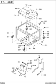 Pipe Frame Diagram and Parts List for RLE36045021 RGX3600 Subaru Generator