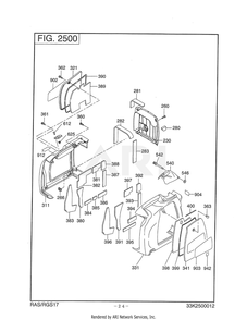 2500 Cover Diagram and Parts List for RAS17023040  Subaru Generator