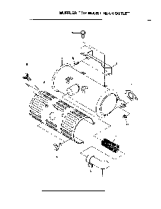 Muffler/top mount/rear outlet Diagram and Parts List for EH63  Subaru Engine