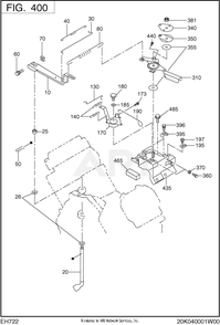 400 Governor Diagram and Parts List for EH722DS0531  Subaru Engine