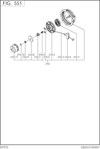Cooling,starting Group Diagram and Parts List for DY272DD7060 DY272 Subaru Engine