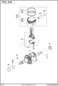 Part Location Diagram of 21E-23501-H7 Subaru Piston Ring Set Er12