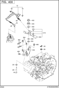 Governor Group Diagram and Parts List for EK200BS0010 EK200 Subaru Engine