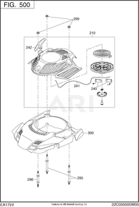 500 Cooling And Starting Diagram and Parts List for EA175VS7501  Subaru Engine