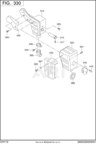 330 Intake And Exhaust Diagram and Parts List for EH172YR0003  Subaru Engine